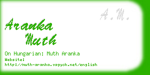 aranka muth business card